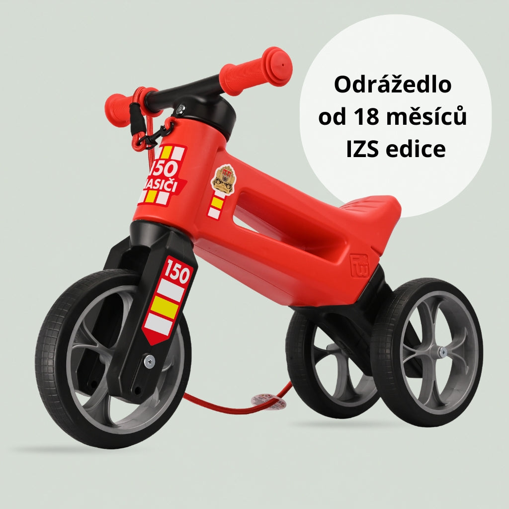 Odrážedlo FUNNY WHEELS Rider SuperSport 2v1 – Záchranná služba s popruhem a tichými koly