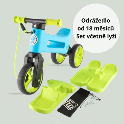 Odrážedlo FUNNY WHEELS Rider SuperSport YETTI 3v1 s popruhem, lyžemi a tichými koly